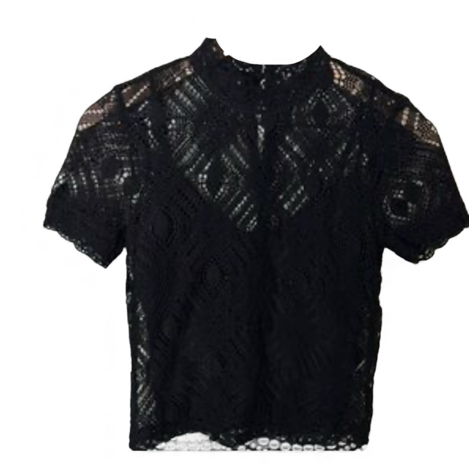 Zara Black Lace Layered Top Size Small